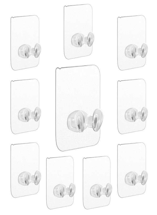Oblivion Self Adhesive Transparent Wall Hooks - Multi-Purpose Photo Frame Hooks for Wall Without Drilling, Traditional Style Multi-Surface Damage-Free Organization (Plug Hook, Pack of 10) - Image 1